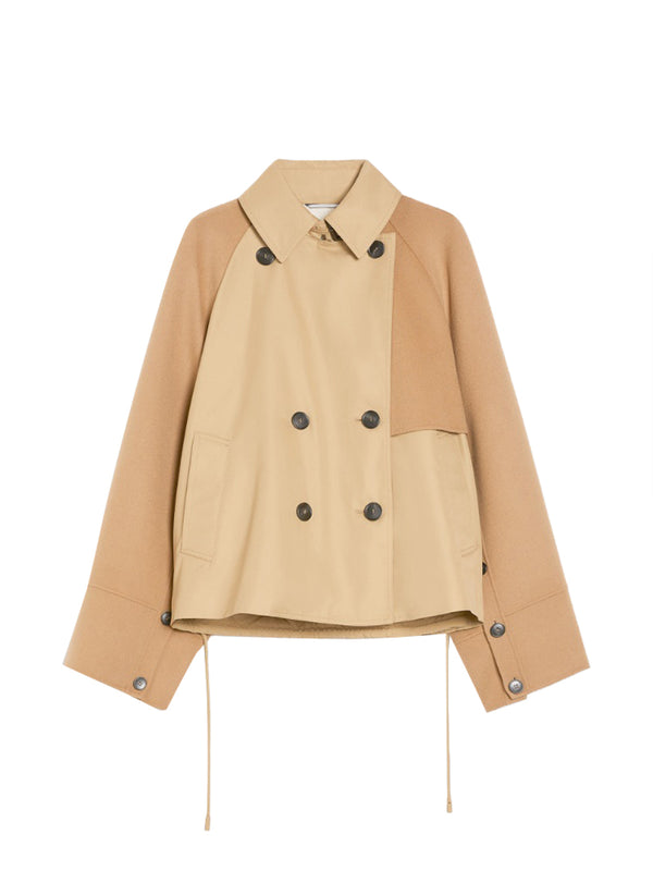 MAX MARA WEEKEND Trench doppiopetto in gabardina antigoccia