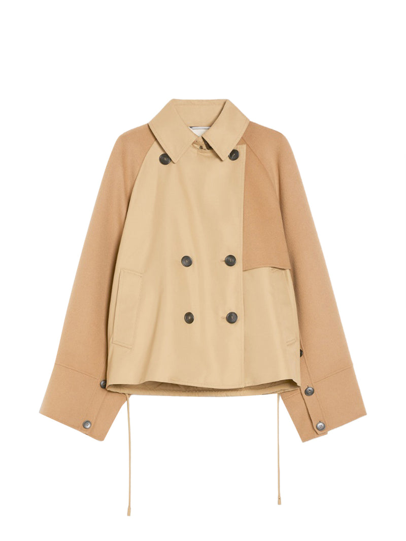 MAX MARA WEEKEND Trench doppiopetto in gabardina antigoccia