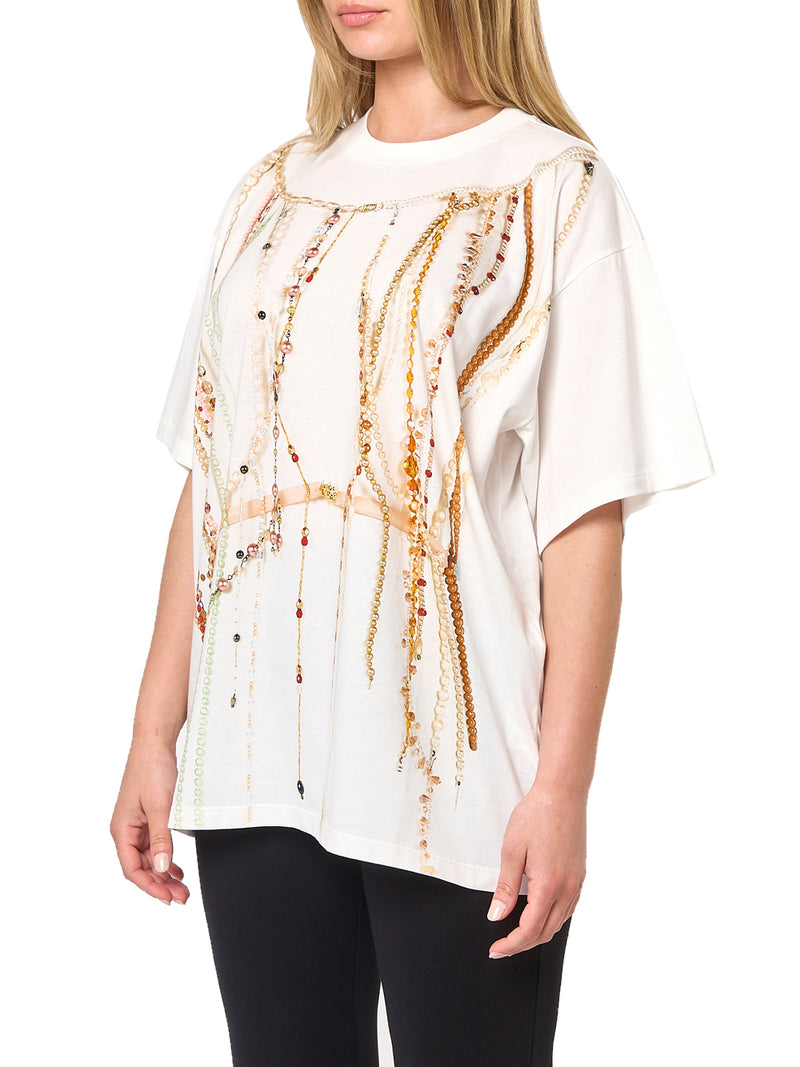 MM6 T-shirt in jersey con stampa a perline.