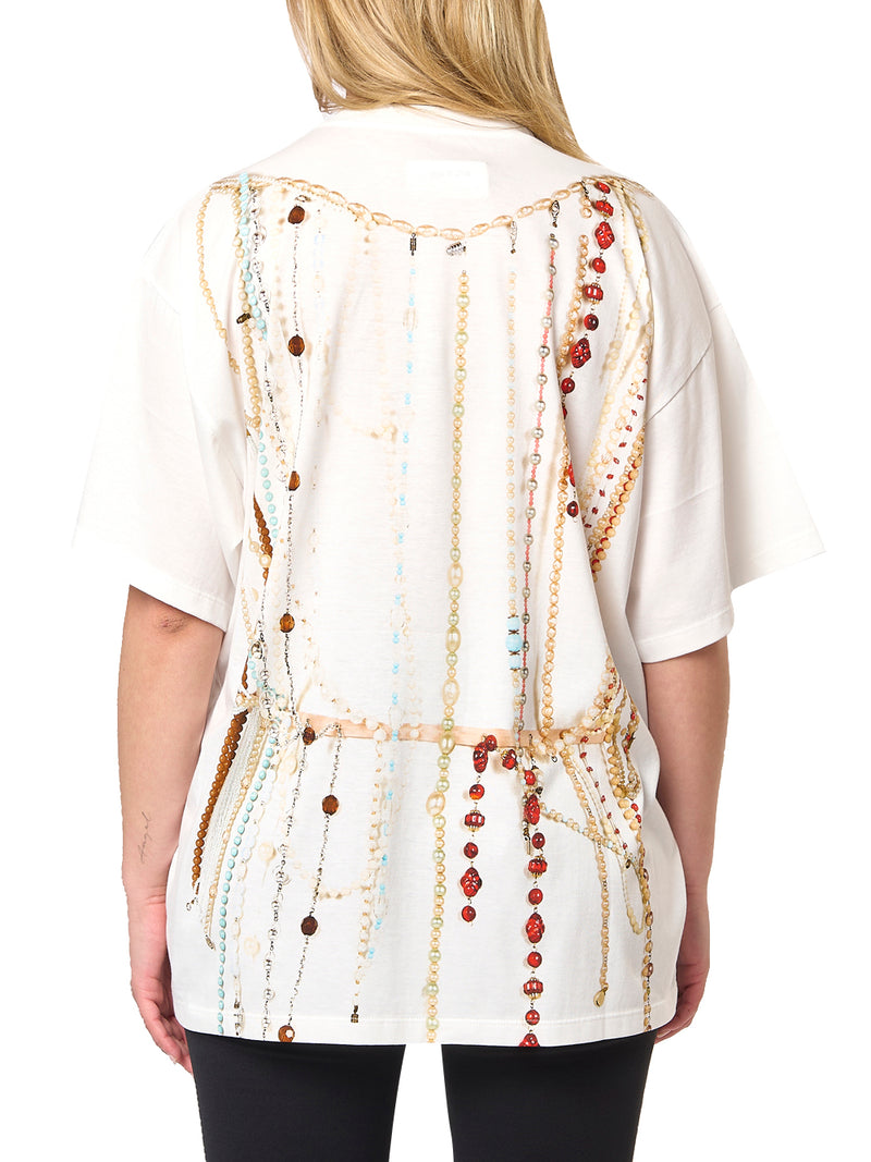 MM6 T-shirt in jersey con stampa a perline.