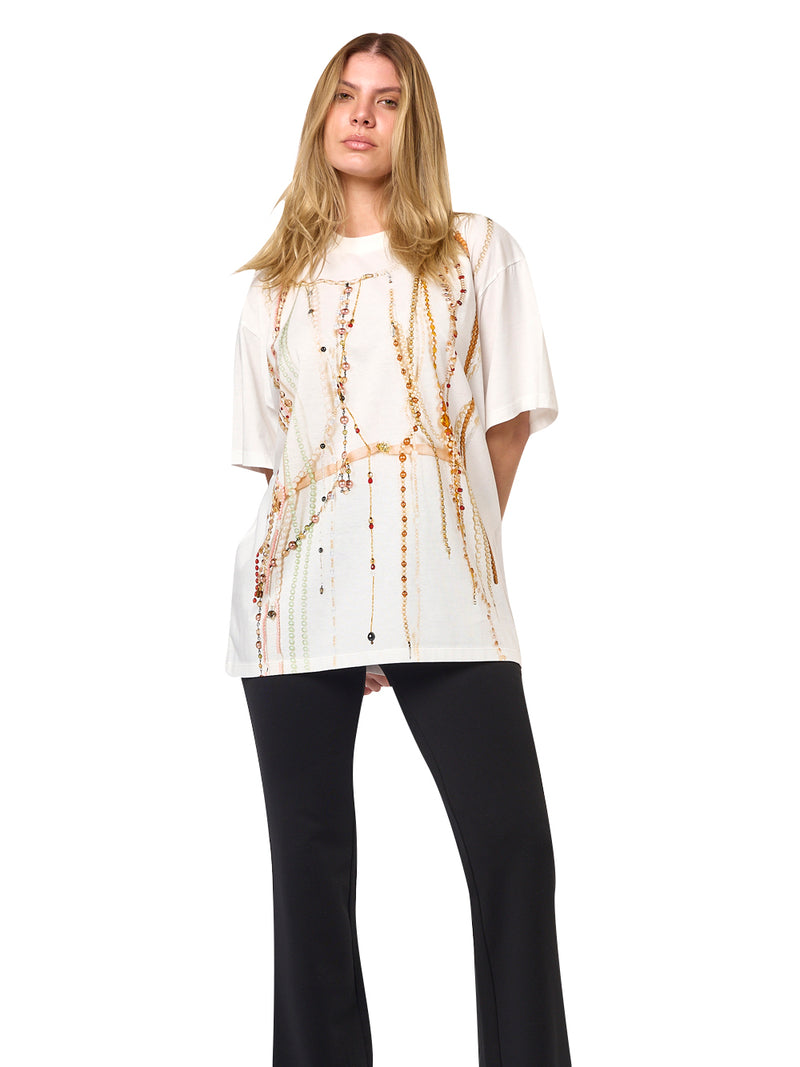 MM6 T-shirt in jersey con stampa a perline.