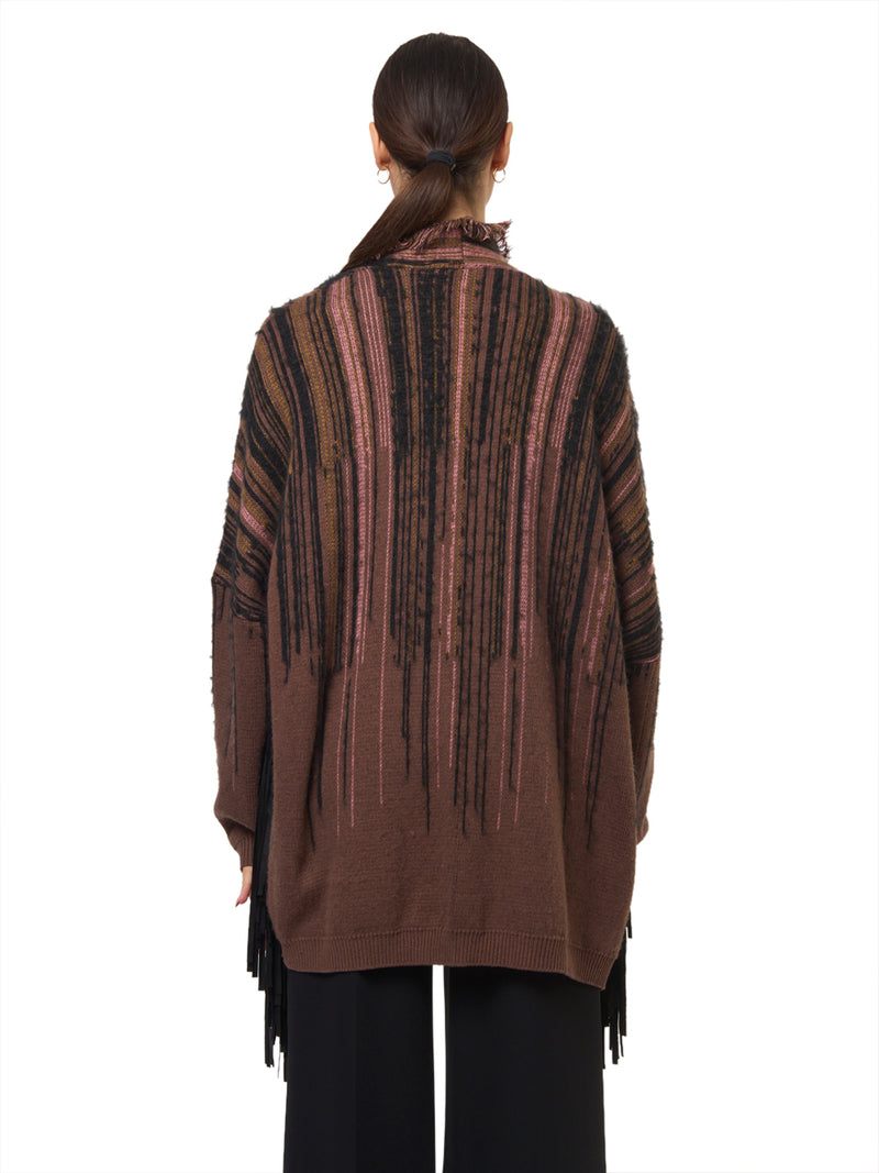 ERENDIRA Cardigan in Lana con Frange