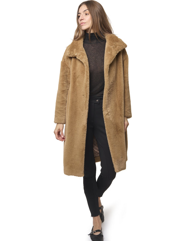 HERNO Cappotto in Finta Pelliccia Midi