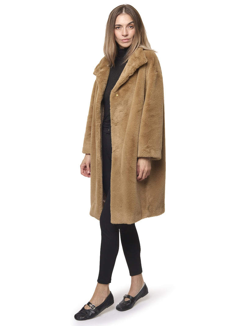 HERNO Cappotto in Finta Pelliccia Midi