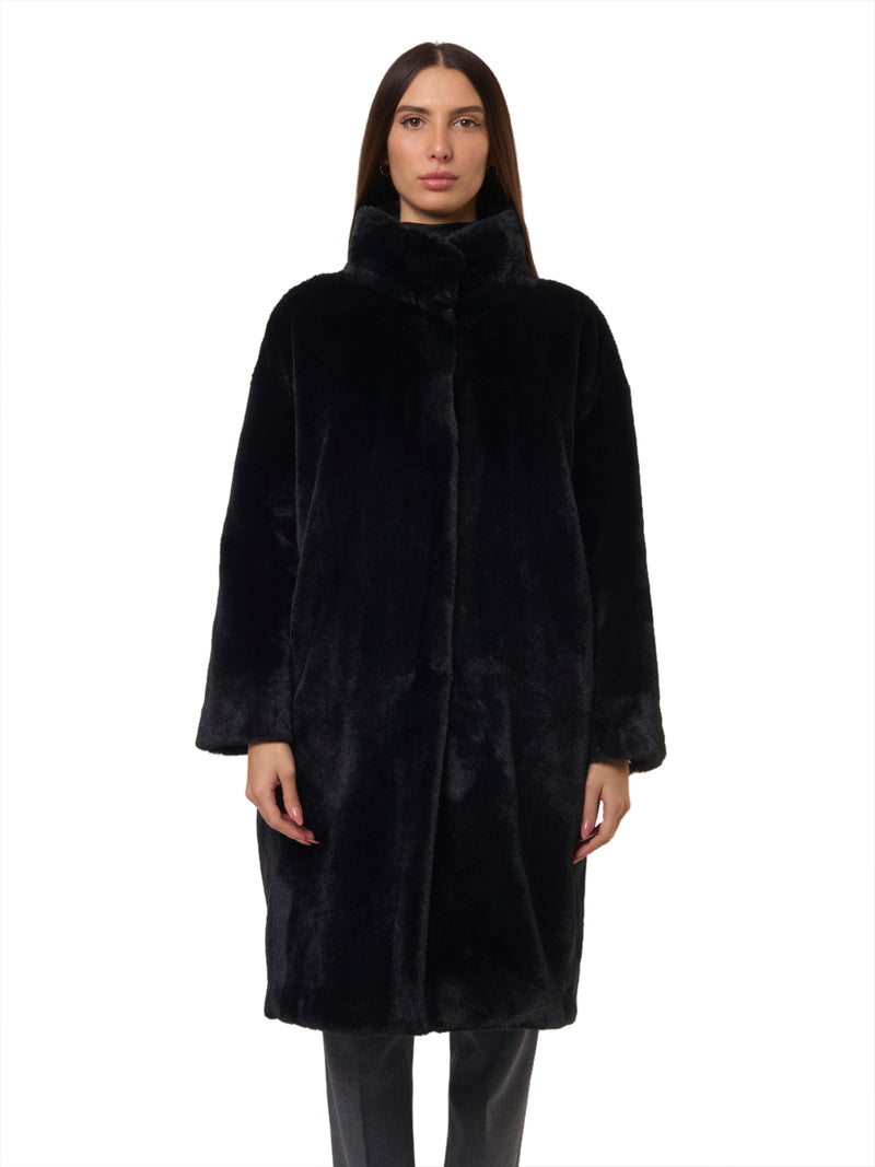 HERNO Cappotto Midi in Eco Pelliccia