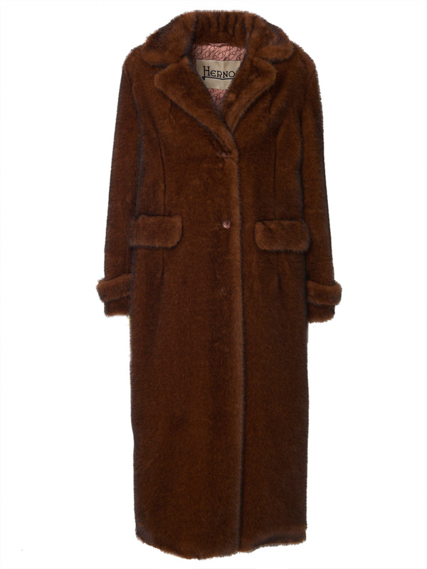 HERNO Cappotto in Finta Pelliccia