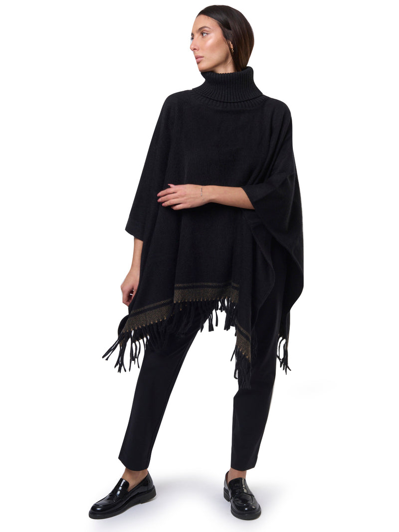 LAUREN RALPH LAUREN Poncho Dolcevita con Frange