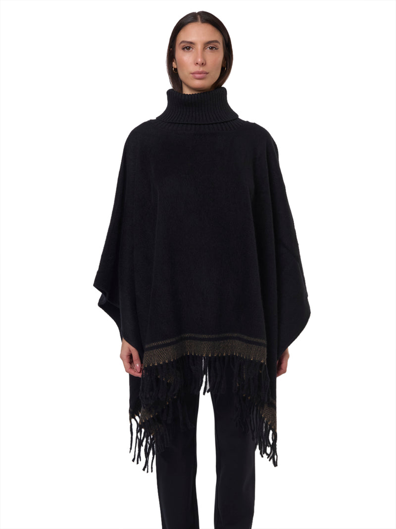 LAUREN RALPH LAUREN Poncho Dolcevita con Frange