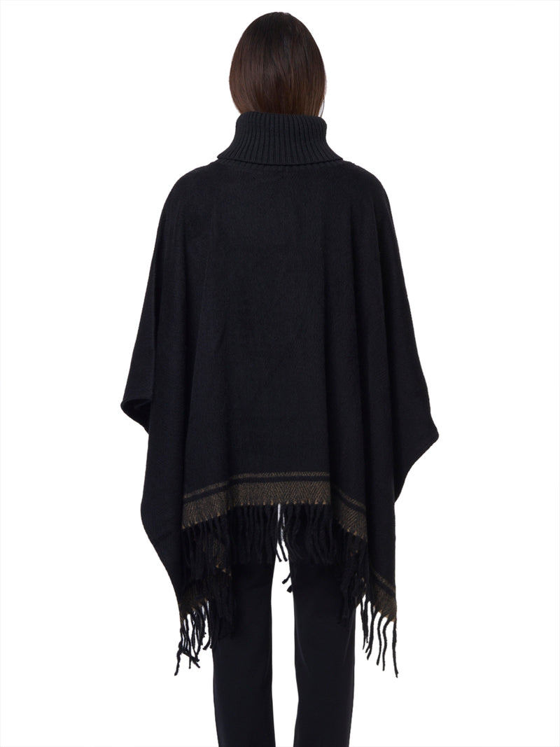 LAUREN RALPH LAUREN Poncho Dolcevita con Frange