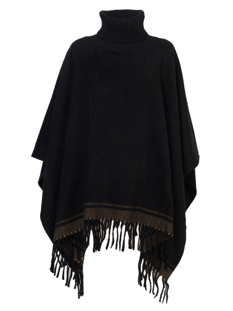 LAUREN RALPH LAUREN Poncho Dolcevita con Frange