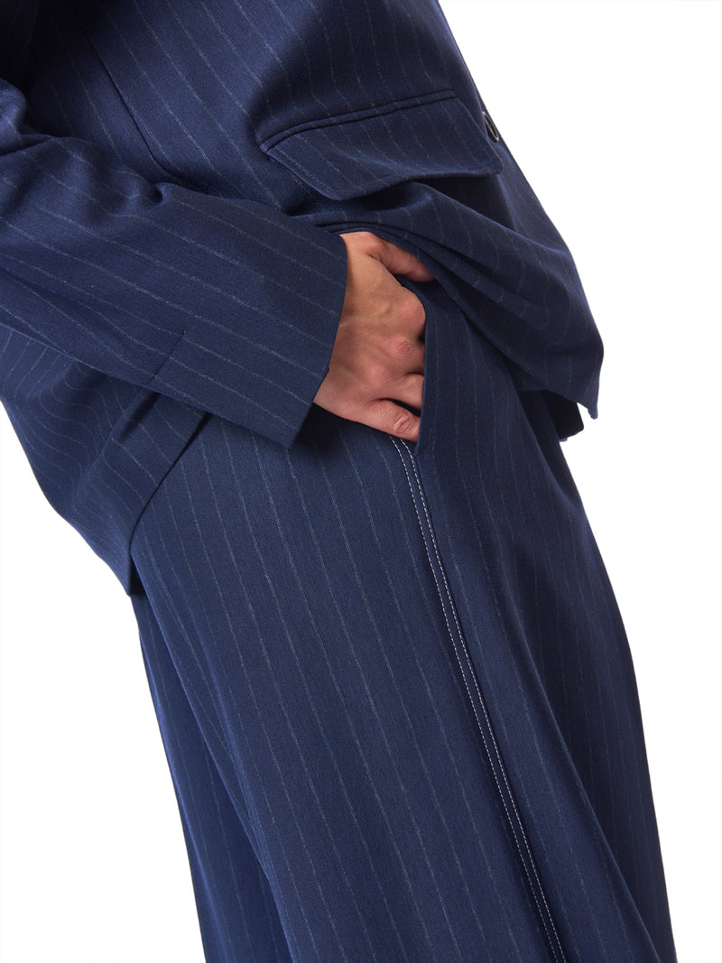 MAX MARA MM Pantaloni Gessati in Jersey di Viscosa Gela