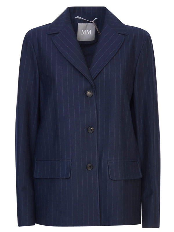 MAX MARA MM Giacca Blazer in Jersey di Viscosa Gessato Todi