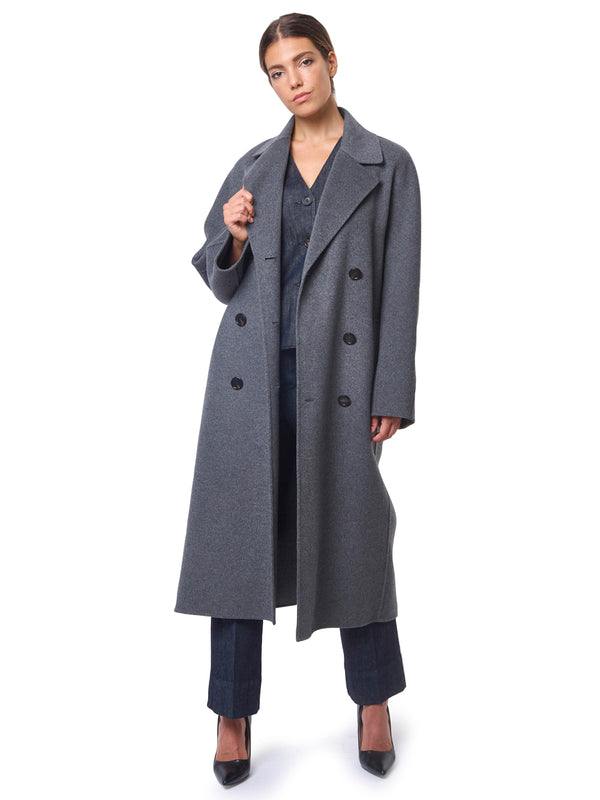 MAX MARA S Cappotto Lungo Doppiopetto con Cintura Paul
