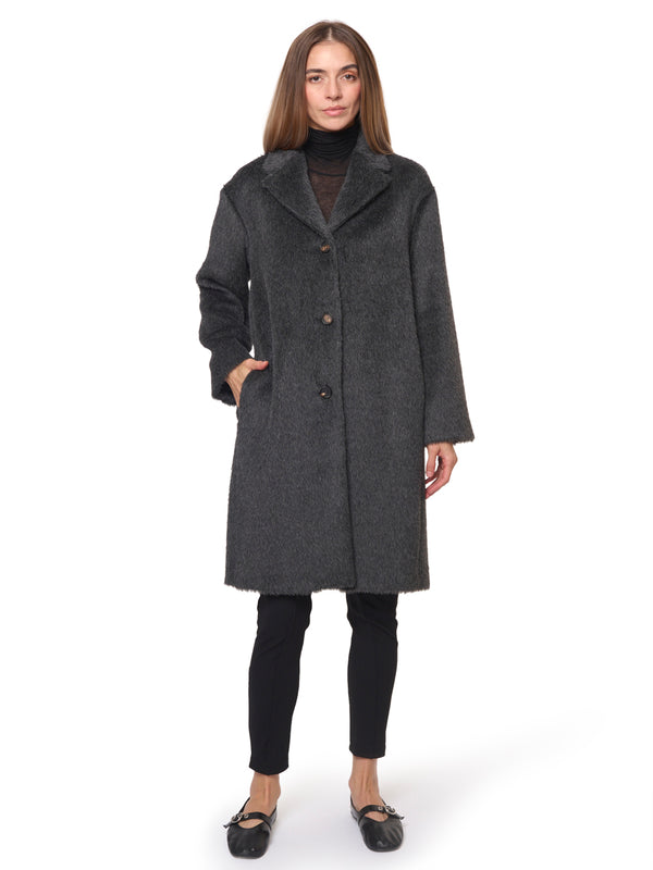 MAX MARA S Cappotto Midi a Pelo Lungo Agave