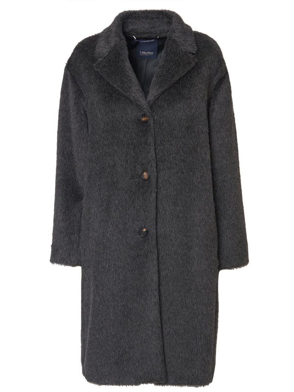 MAX MARA S Cappotto Midi a Pelo Lungo Agave