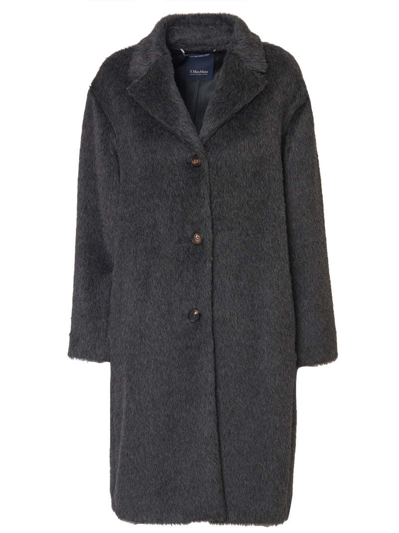 MAX MARA S Cappotto Midi a Pelo Lungo Agave