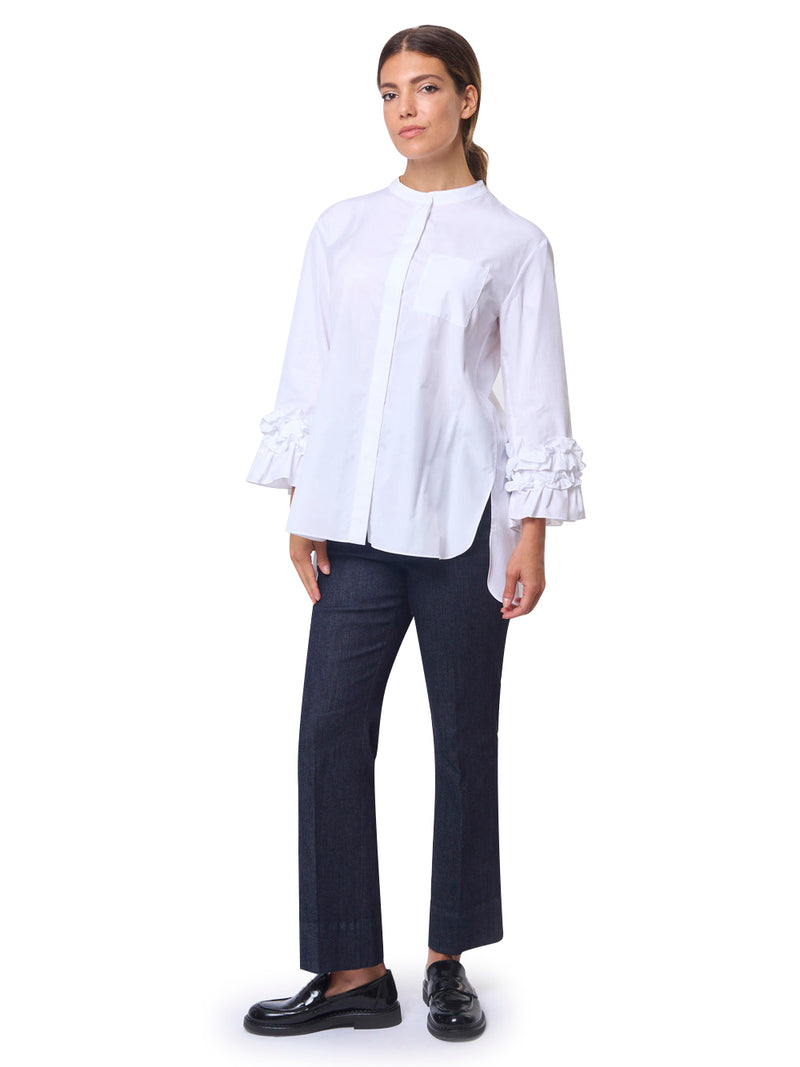 MAX MARA S Camicia con Rouches in Popeline Favola
