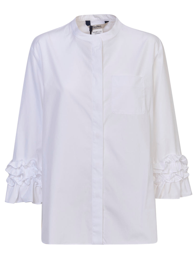 MAX MARA S Camicia con Rouches in Popeline Favola