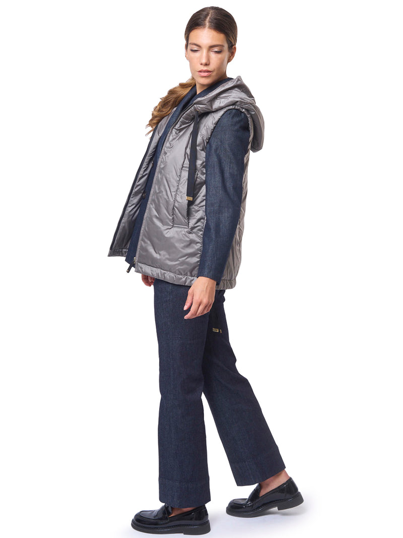 MAX MARA THE CUBE Gilet Corto Imbottito in Tela Antigoccia Greengo