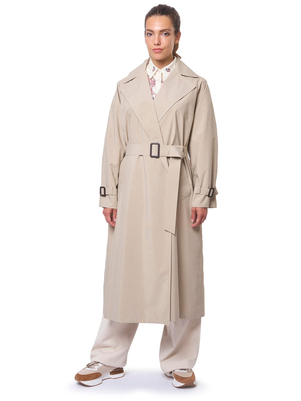 MAX MARA WEEKEND Trench Lungo in Tela Antigoccia Fatto