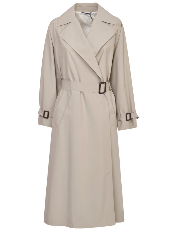 MAX MARA WEEKEND Trench Lungo in Tela Antigoccia Fatto