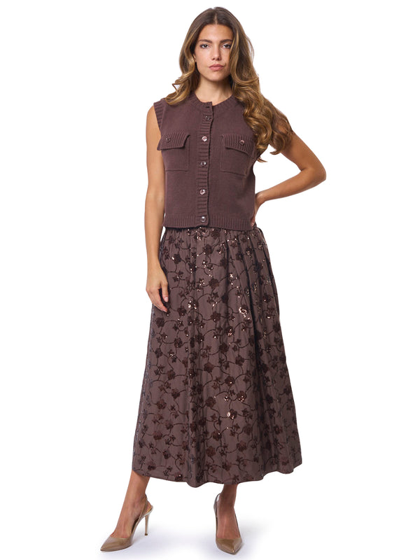 MAX MARA WEEKEND Gonna Midi con Paillette All-over Tempra