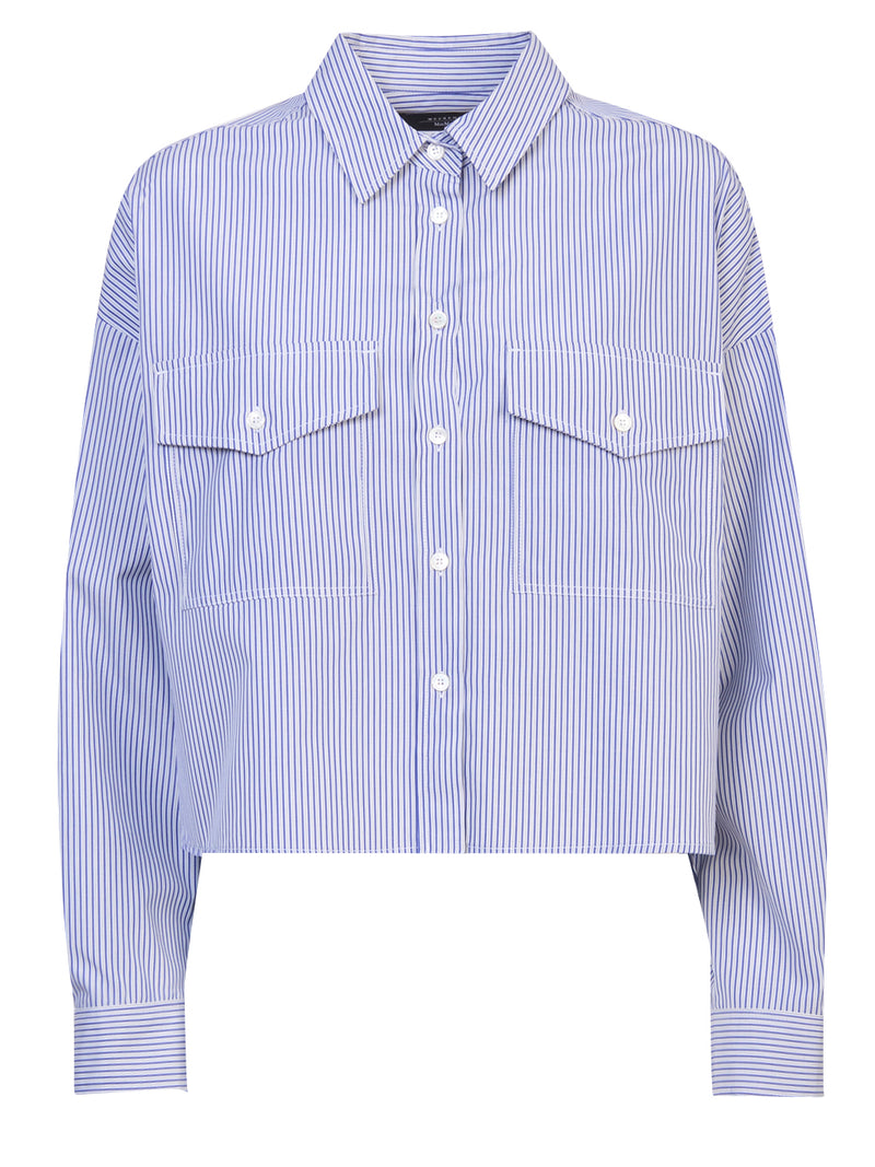 MAX MARA WEEKEND Camicia Crop con Inserto in Twill Stampato