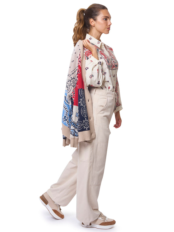 MAX MARA WEEKEND Cardigan Lungo con Disegno Jacquard Baobab