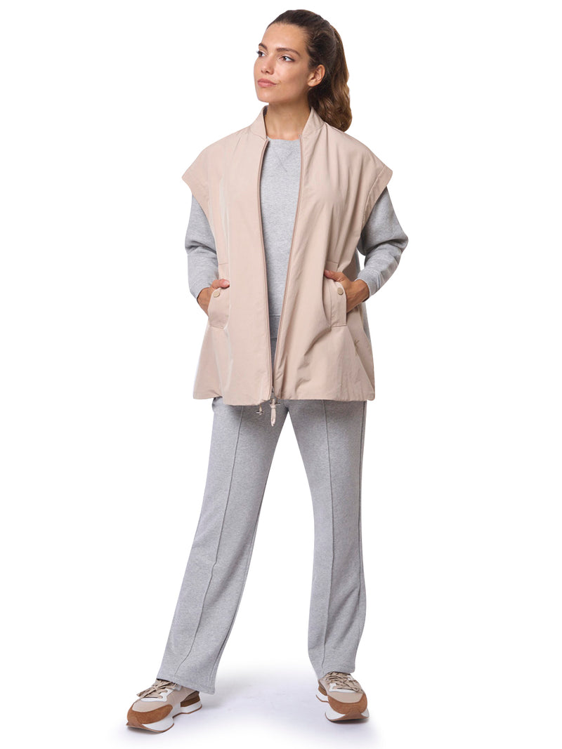 MAX MARA WEEKEND Gilet Ampio in Tela Tecnica Antigoccia e Jersey Limosa