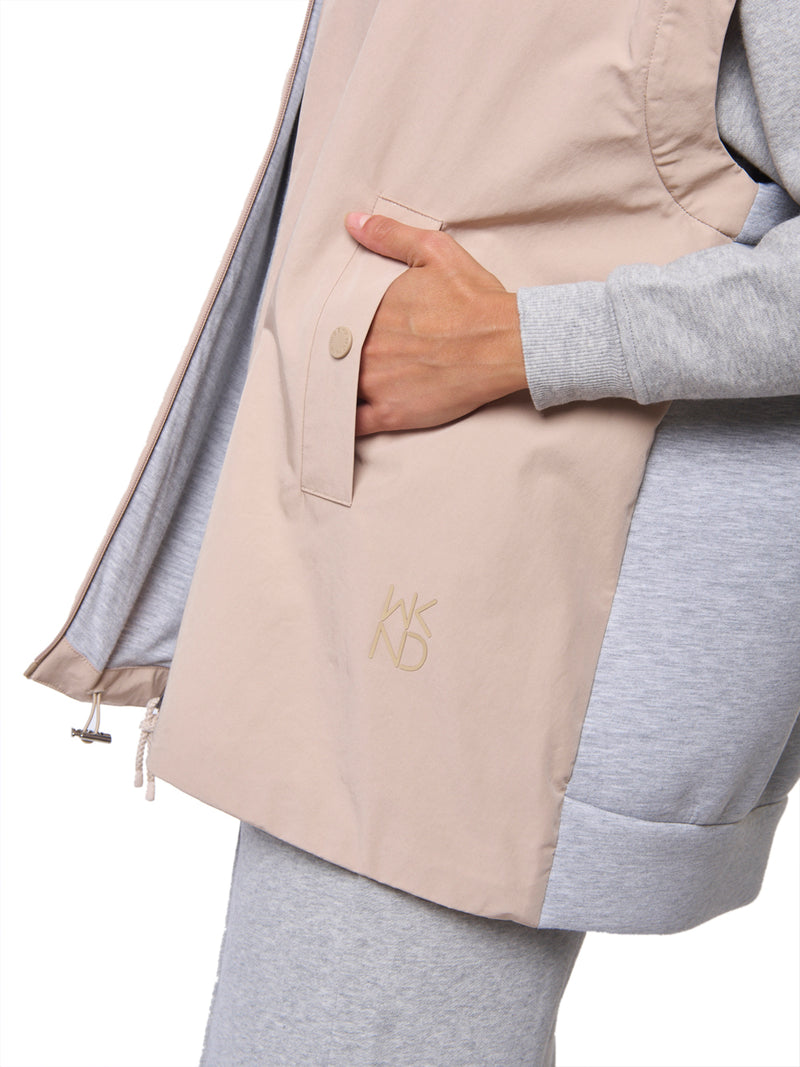 MAX MARA WEEKEND Gilet Ampio in Tela Tecnica Antigoccia e Jersey Limosa