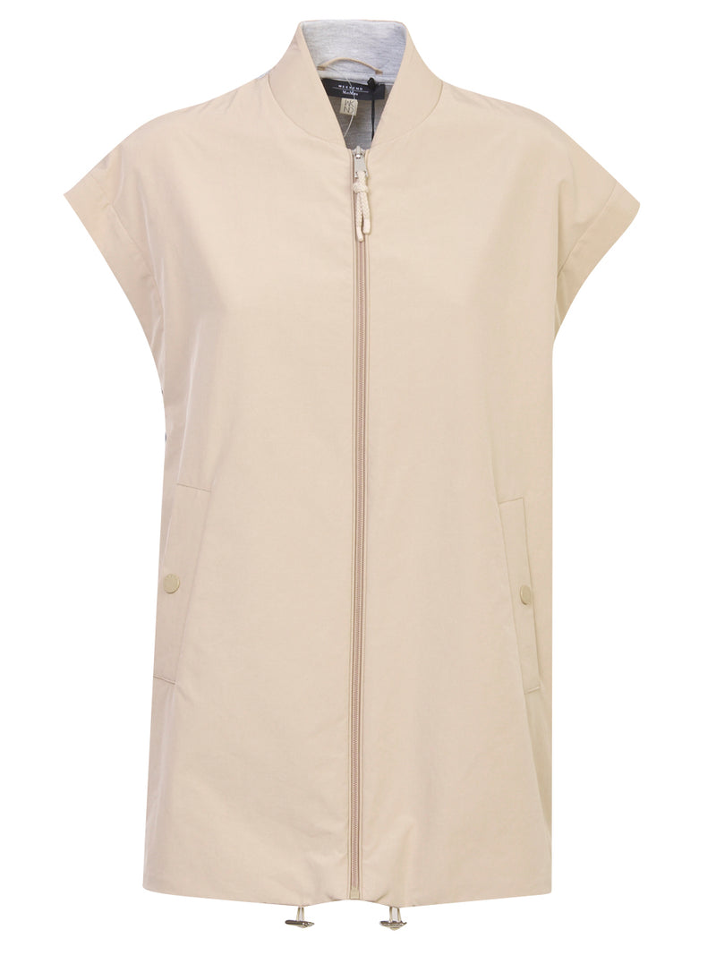 MAX MARA WEEKEND Gilet Ampio in Tela Tecnica Antigoccia e Jersey Limosa