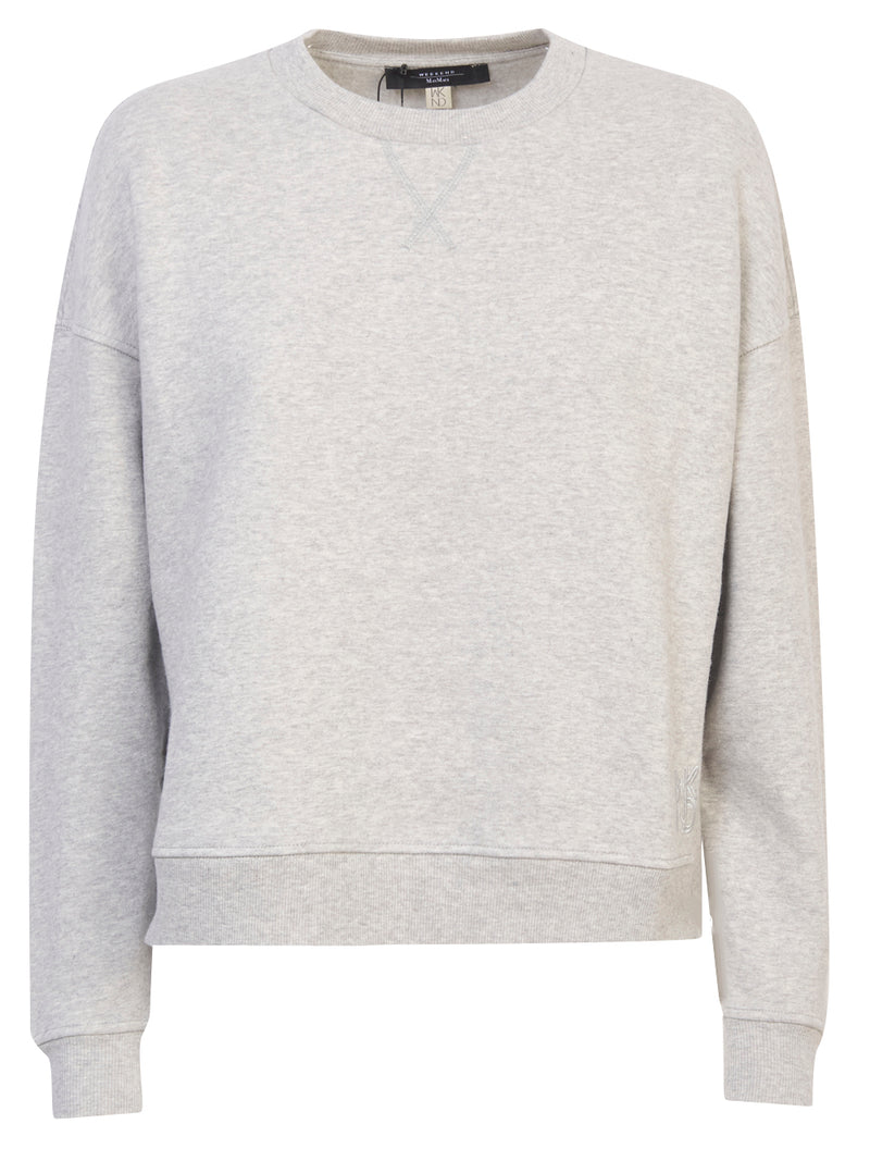 MAX MARA WEEKEND Felpa Crop in Jersey di Cotone Gerba