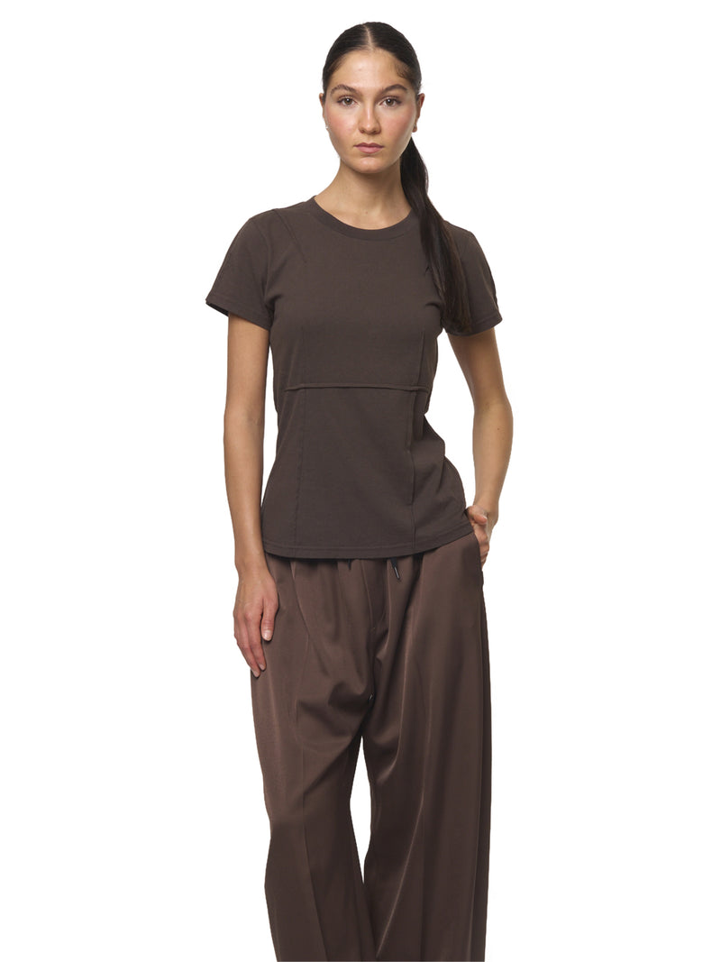 MM6 T-shirt con Cuciture a Contrasto