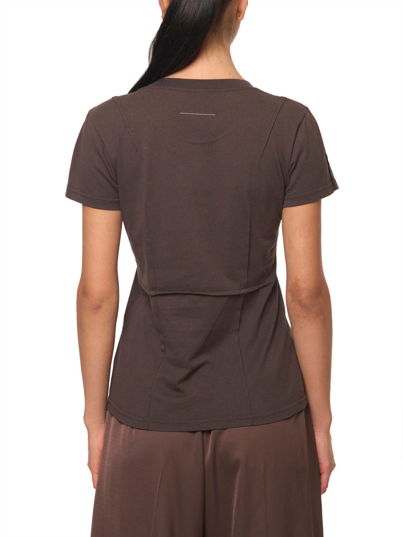 MM6 T-shirt con Cuciture a Contrasto