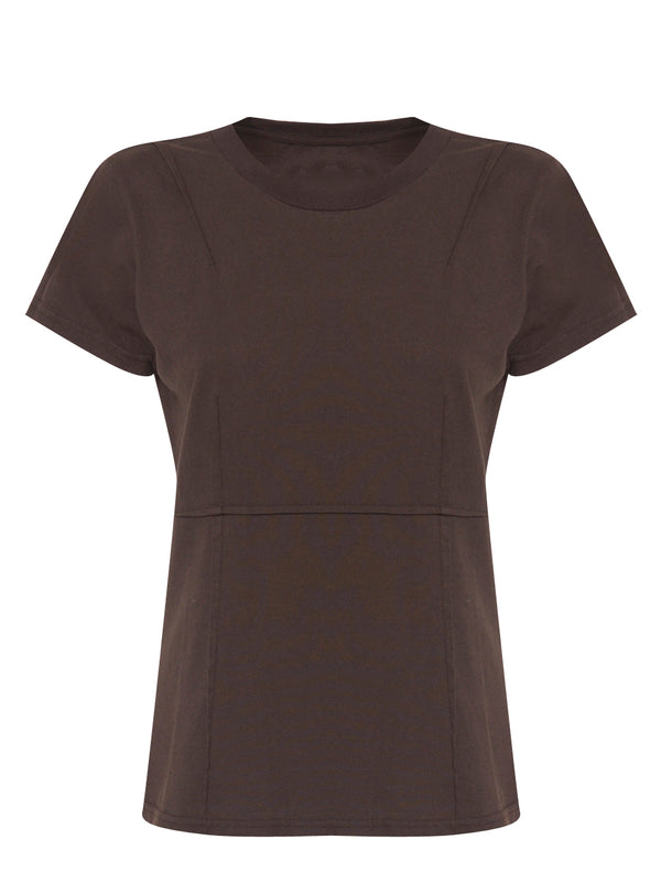 MM6 T-shirt con Cuciture a Contrasto