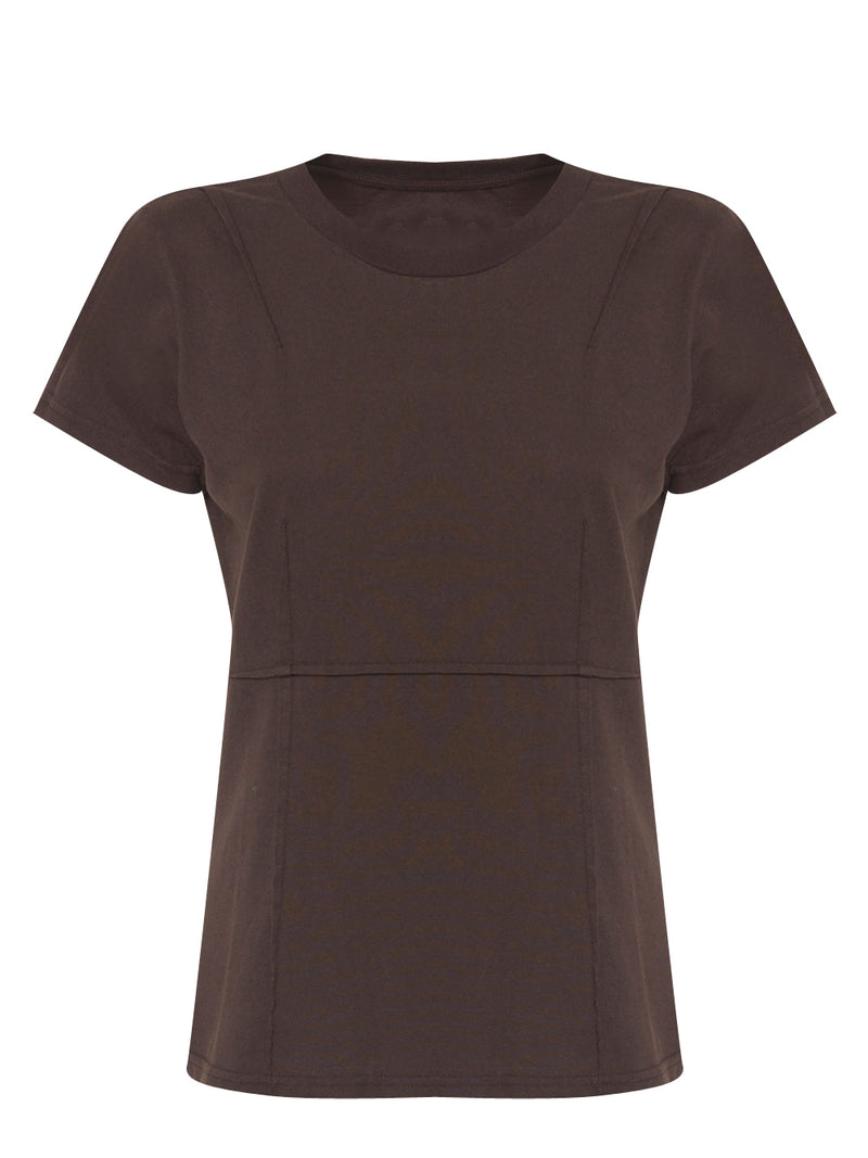 MM6 T-shirt con Cuciture a Contrasto