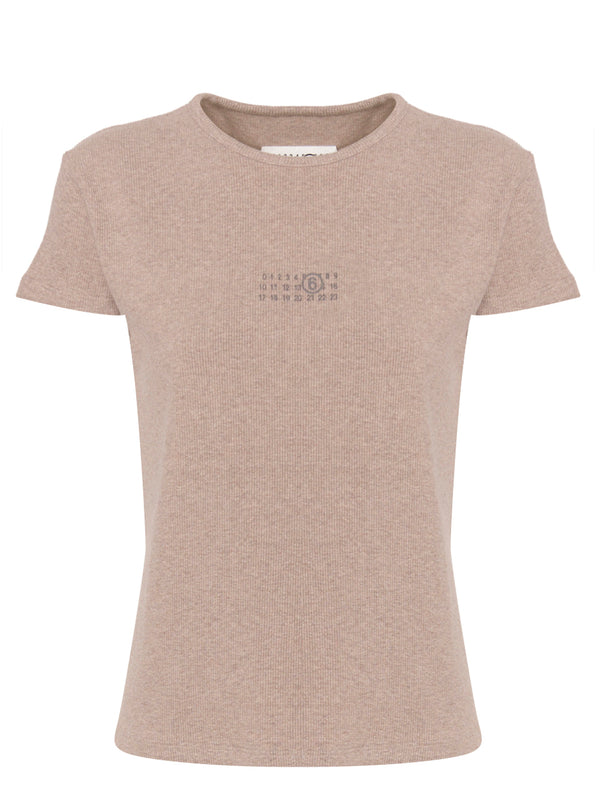 MM6 T-shirt a Coste con Logo