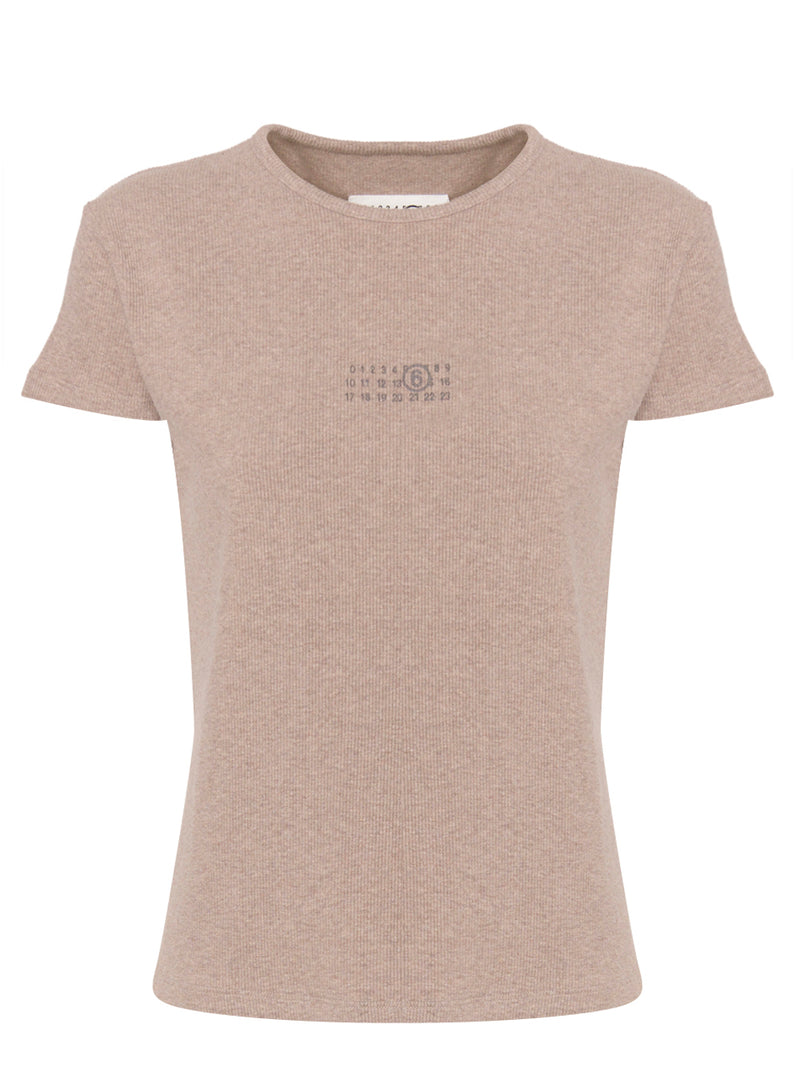 MM6 T-shirt a Coste con Logo