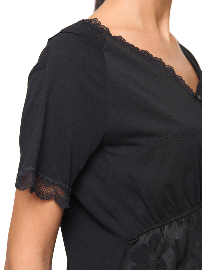 MM6 T-shirt in Jersey e Pizzo