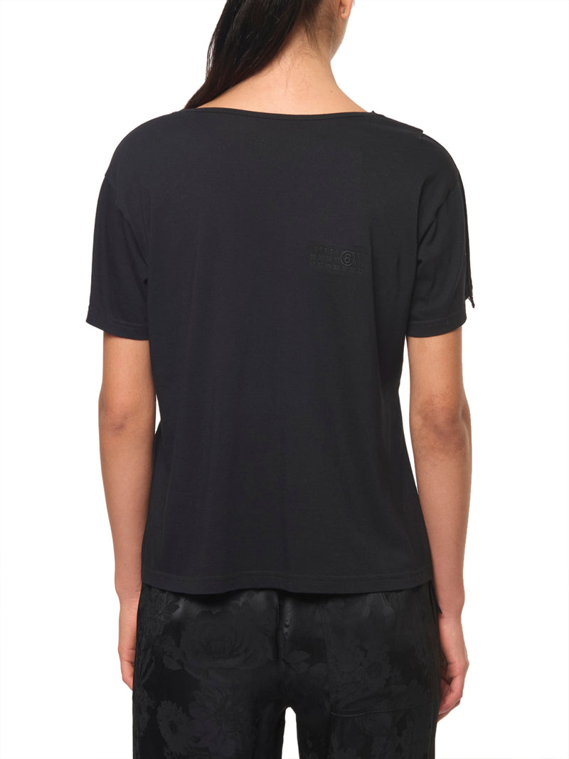 MM6 T-shirt in Jersey e Pizzo