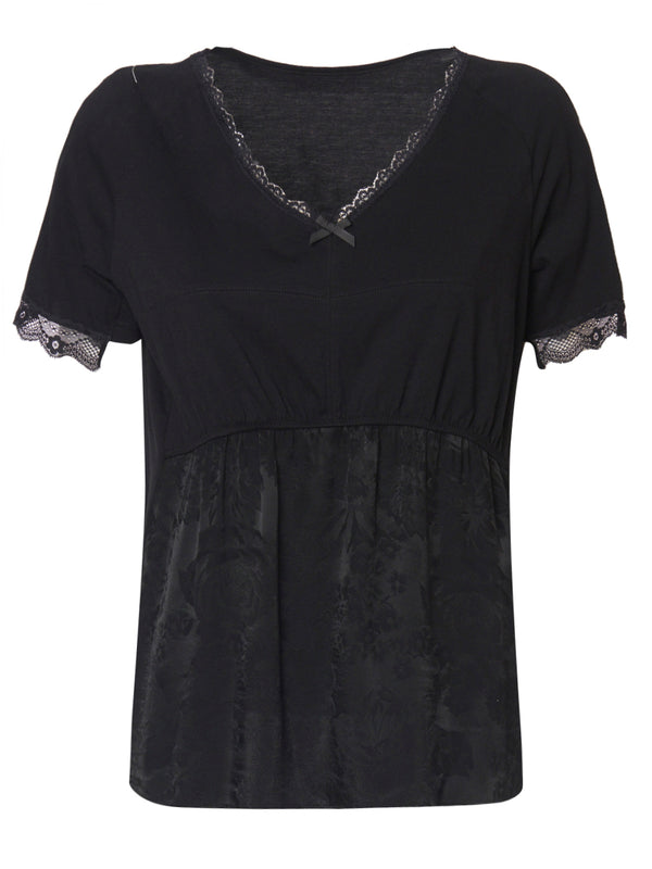 MM6 T-shirt in Jersey e Pizzo
