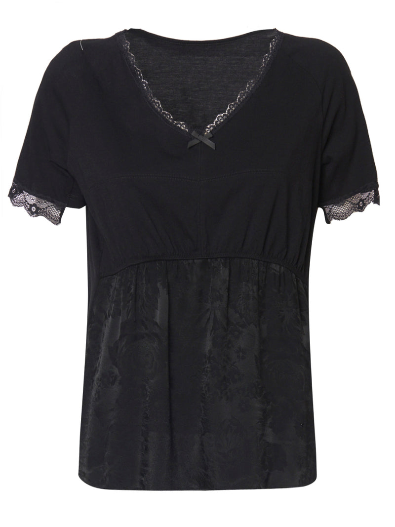 MM6 T-shirt in Jersey e Pizzo