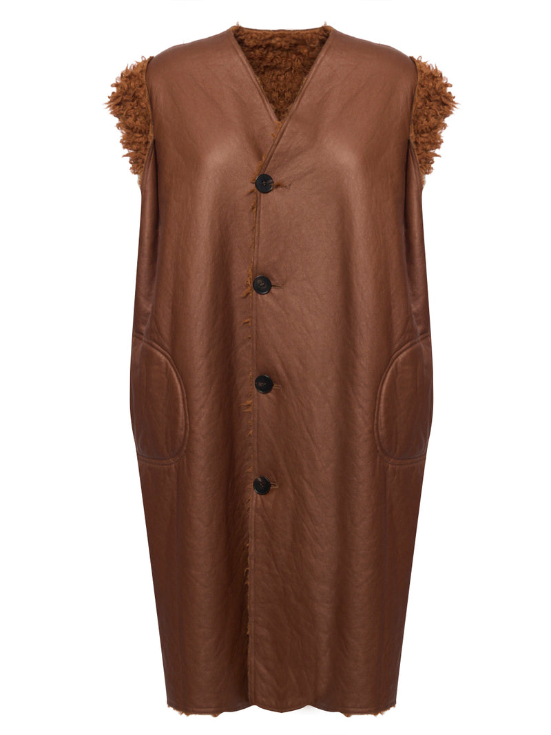 PHISIQUE DU ROLE Gilet Lungo Reversibile Effetto Teddy