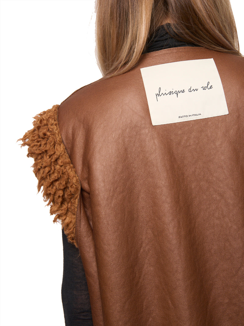 PHISIQUE DU ROLE Gilet Lungo Reversibile Effetto Teddy