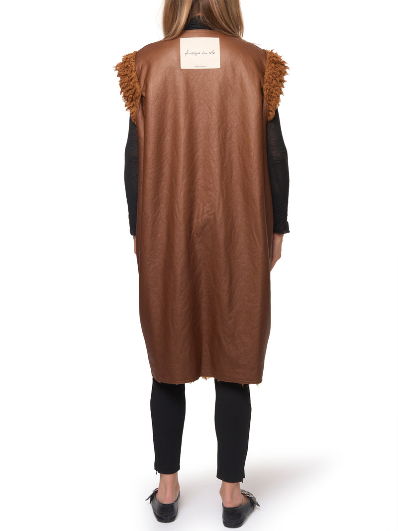 PHISIQUE DU ROLE Gilet Lungo Reversibile Effetto Teddy
