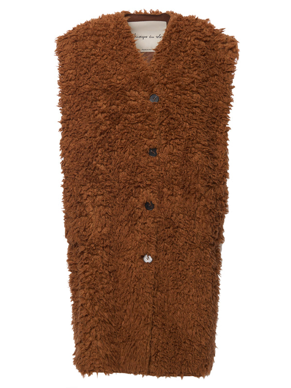 PHISIQUE DU ROLE Gilet Lungo Reversibile Effetto Teddy