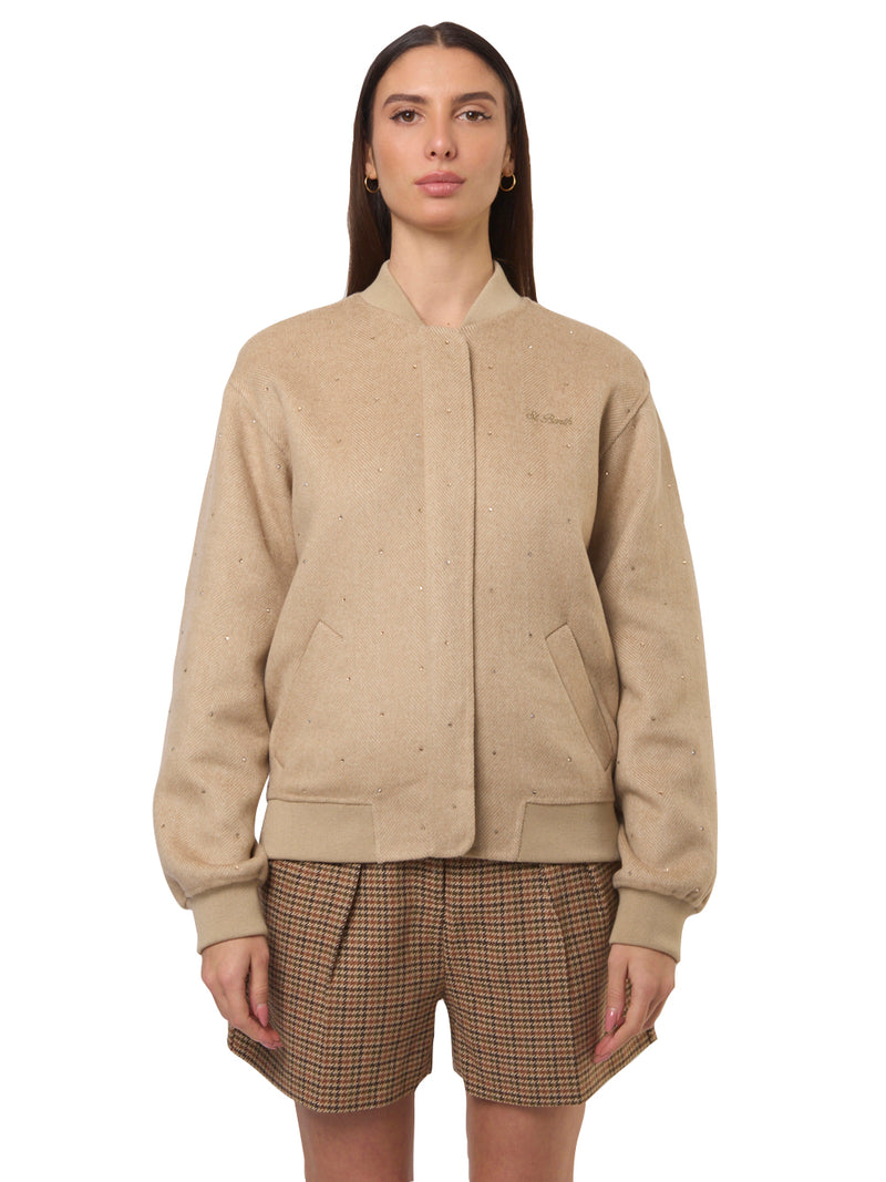 SAINT BARTH Bomber in Lana con Strass Adrien