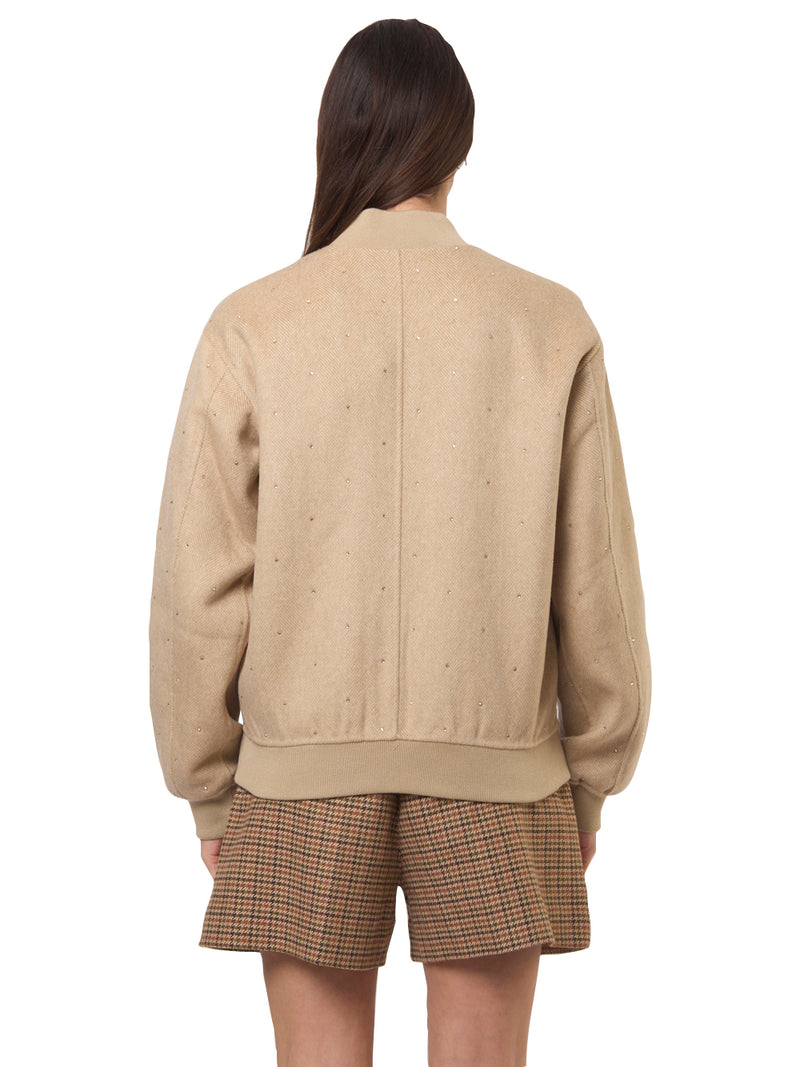 SAINT BARTH Bomber in Lana con Strass Adrien