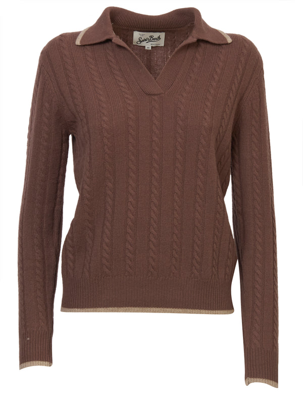 SAINT BARTH Polo in Lana a Trecce Clichy