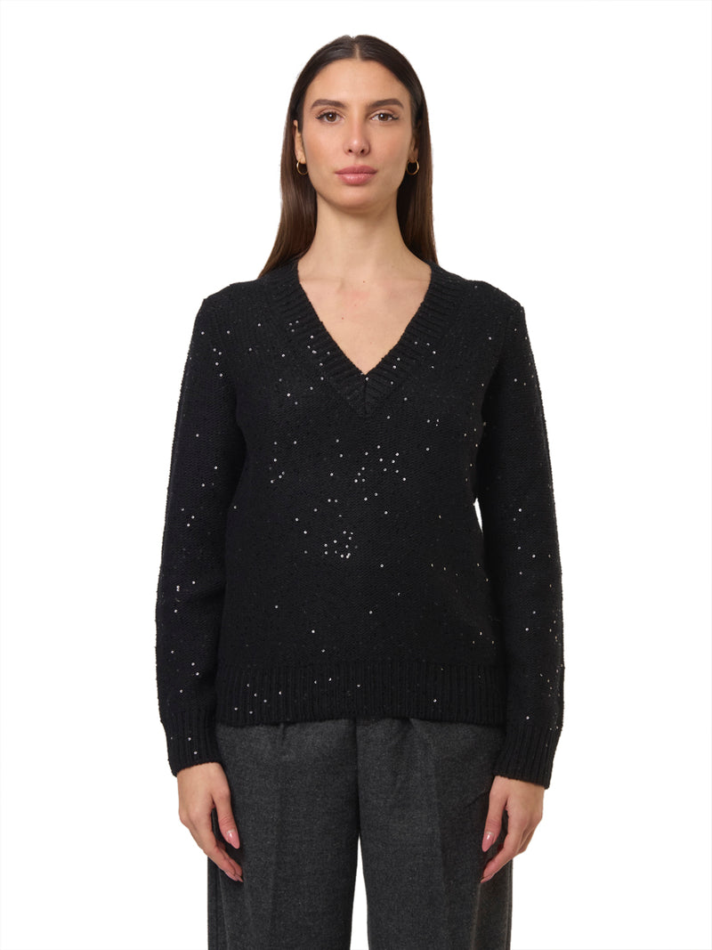 SAINT BARTH Maglione in Lana con Paillettes Eleara